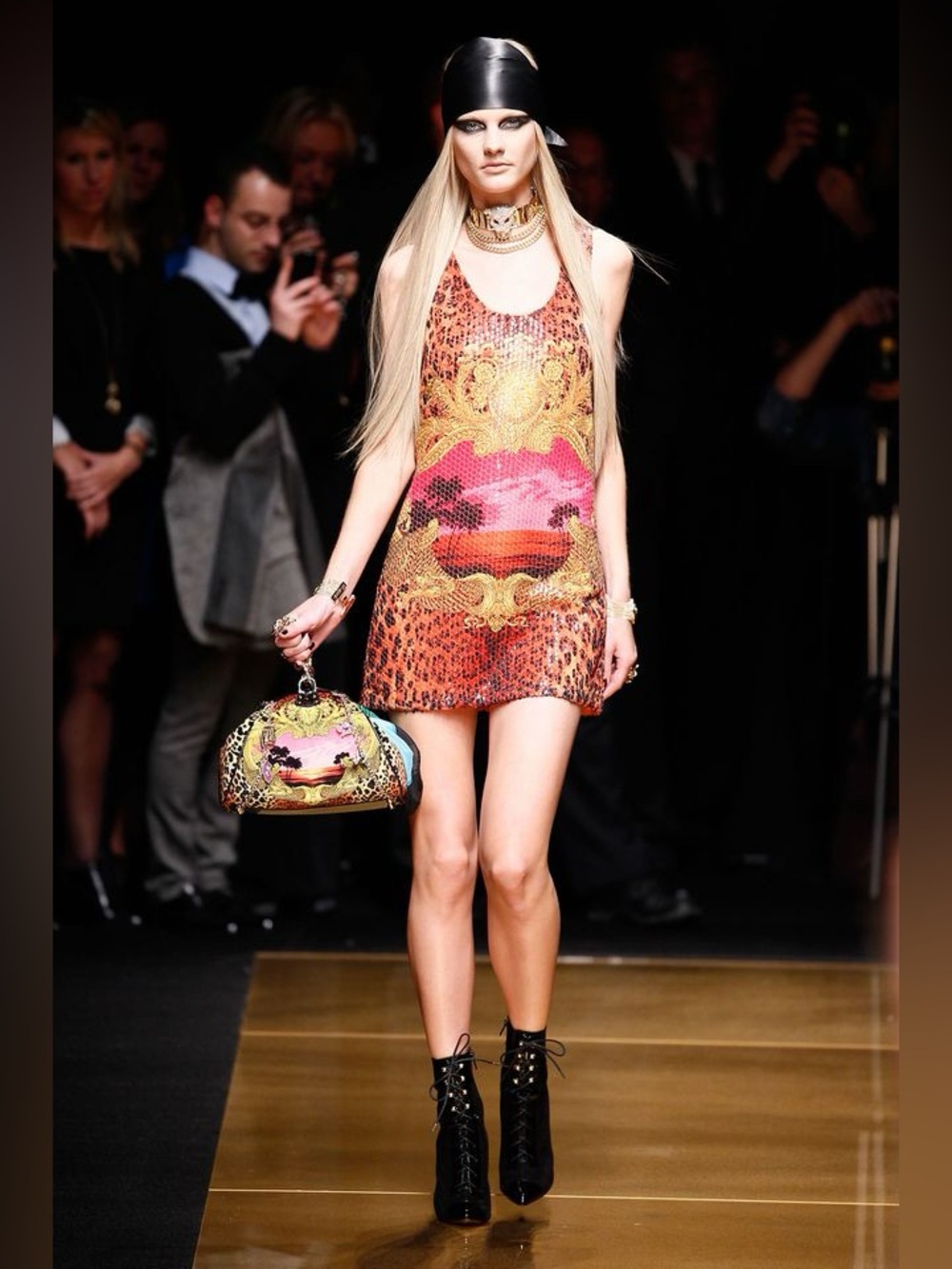 Versace for H & M 2011 Leopard Print Sequin Mini Dress Size 4 💫 *RARE FIND* 💫